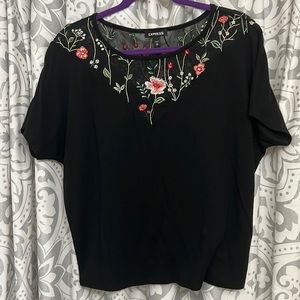 Express floral neck top XS